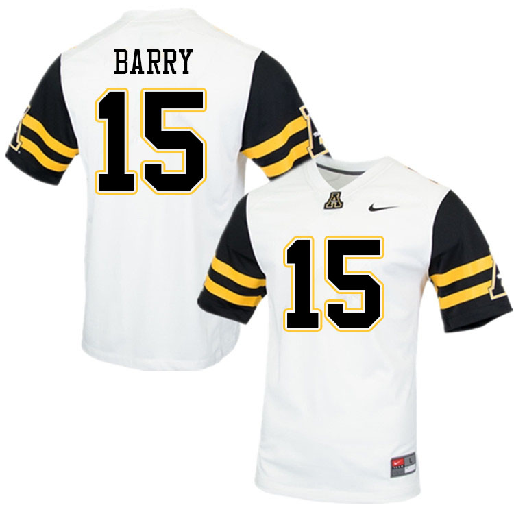 Men #15 Connor Barry Appalachian State Mountaineers College Football Jerseys Sale-White - Click Image to Close
